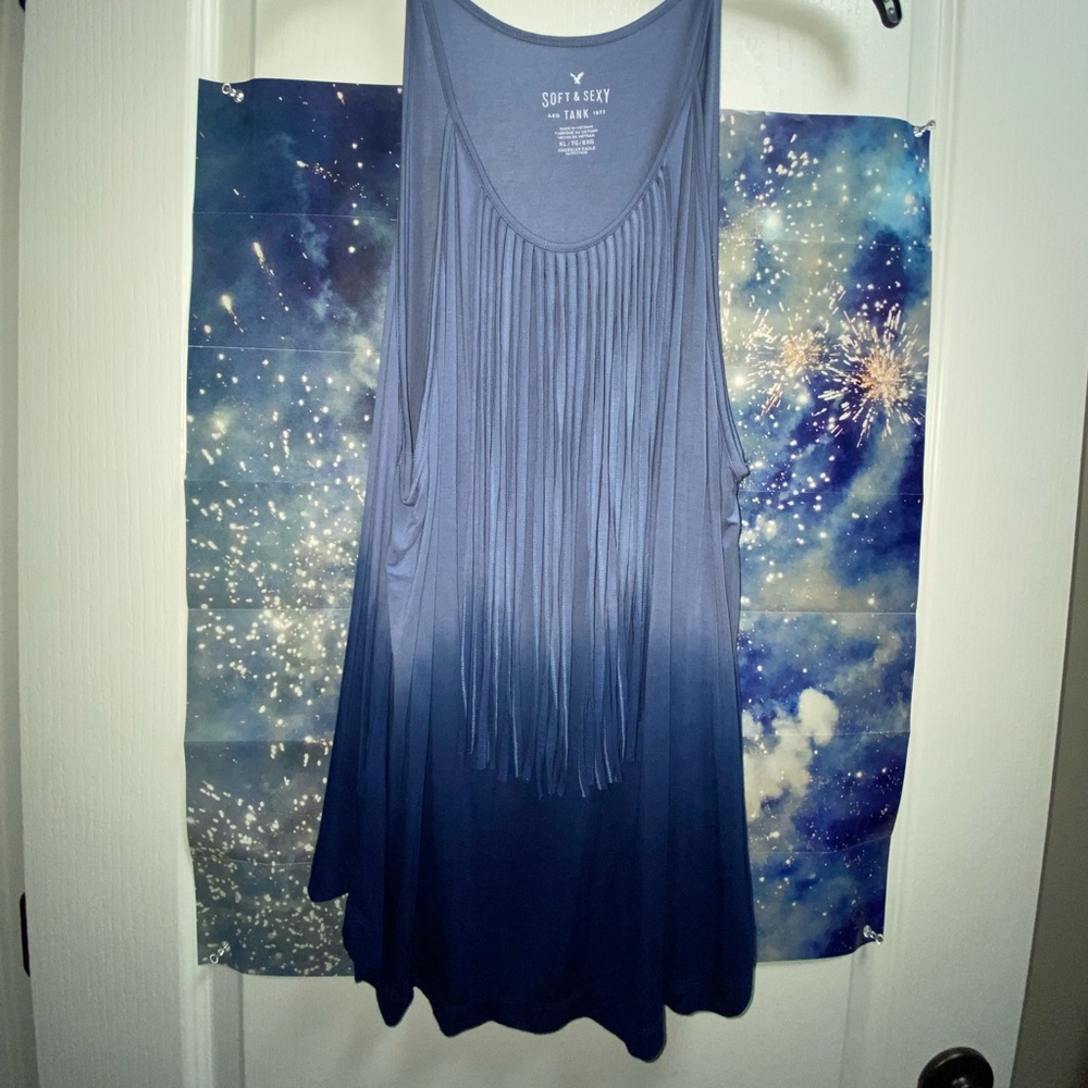 American Eagle Fringe Ombré Tank
